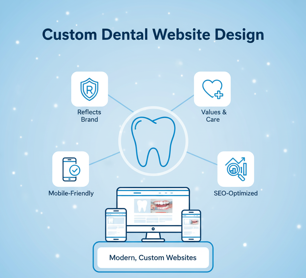 image showing custom dental website design work